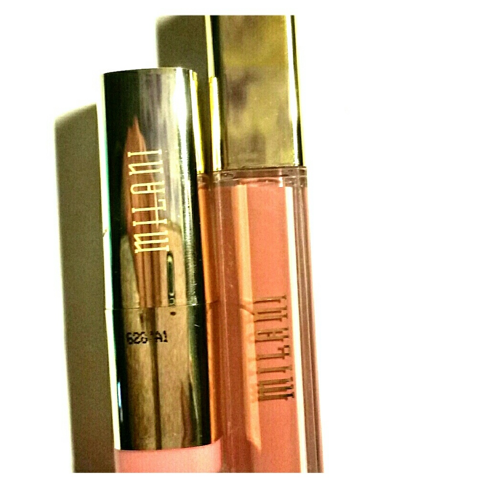 Milani matte lip cream and pink frost lipstick